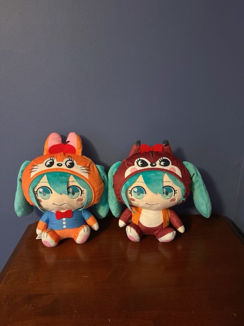 Set of 2 (Red & Orange) Hatsune Miku Mikuppy Ramune Kigurumi 12" Plushes NWT
